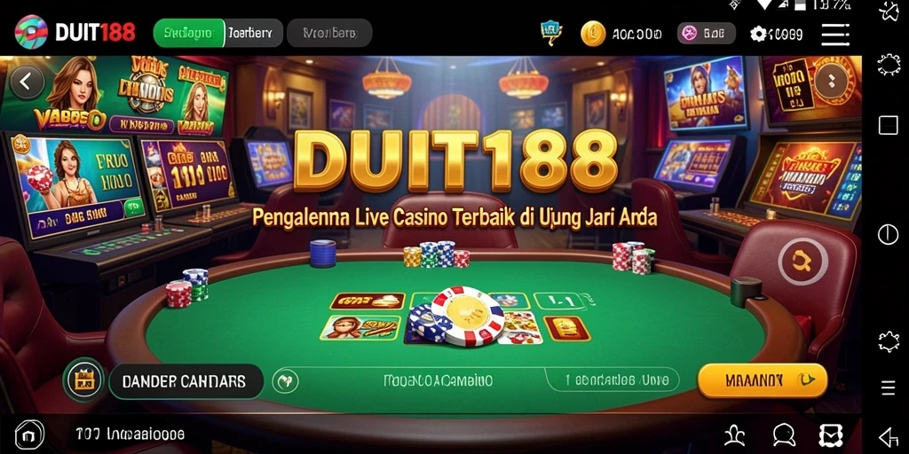 Screenshot gameplay Live Casino dengan dealer profesional di DUIT188.