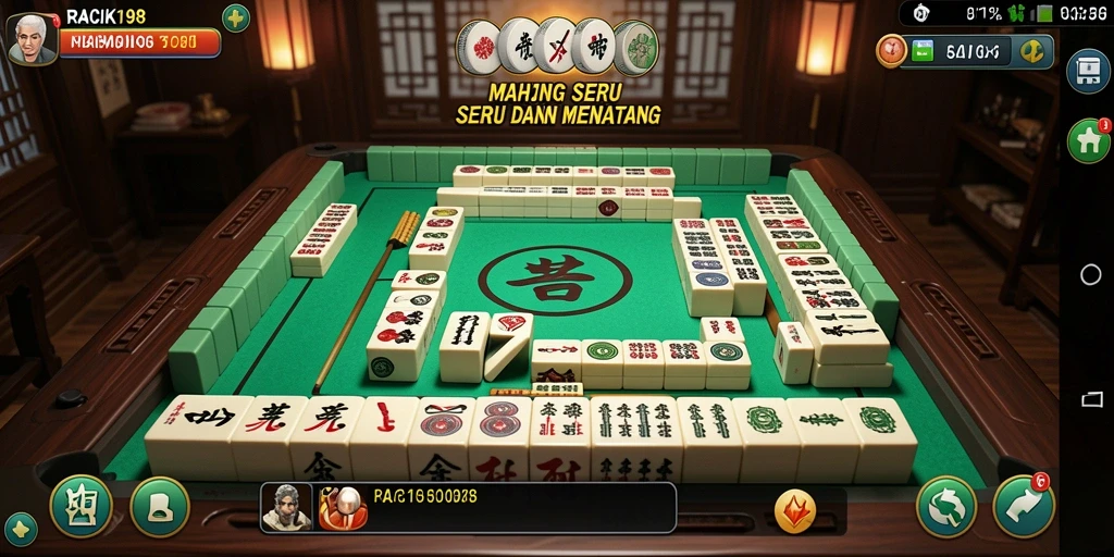Screenshot gameplay RACIK198 menampilkan keseruan permainan Mahjong.