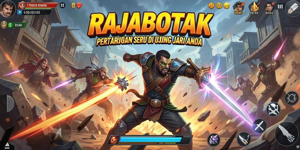 Tampilan gameplay aksi seru di RAJABOTAK menghadirkan adrenalin tinggi.
