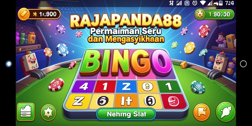 Screenshot RAJAPANDA88 menampilkan gameplay seru Bingo yang interaktif.