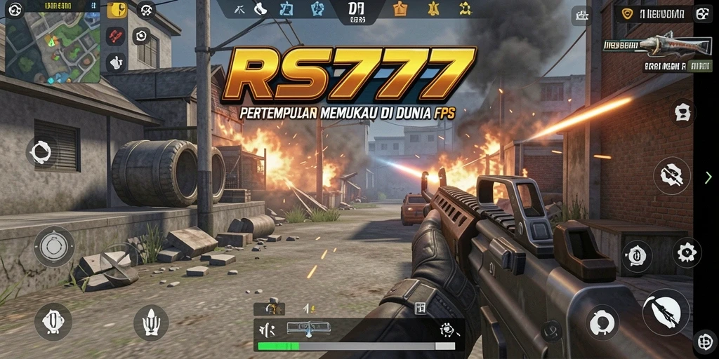 Screenshot RS777 menampilkan gameplay FPS yang intens dan mendebarkan.